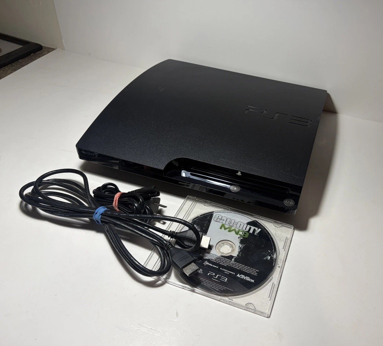 Sony Playstation 3 PS3 Slim CECH-2001A 120GB Console Tested Working – Cables