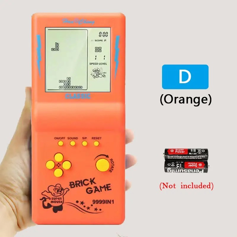 Retro Handheld Tetris Game Console Large Screen Kids Pocket Puzzle Toy