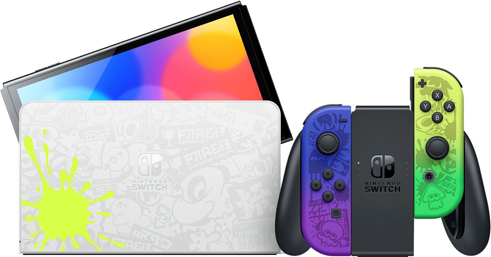 NEW Nintendo Switch OLED Splatoon 3 Limited Edition Console + Big Gamer Bundle
