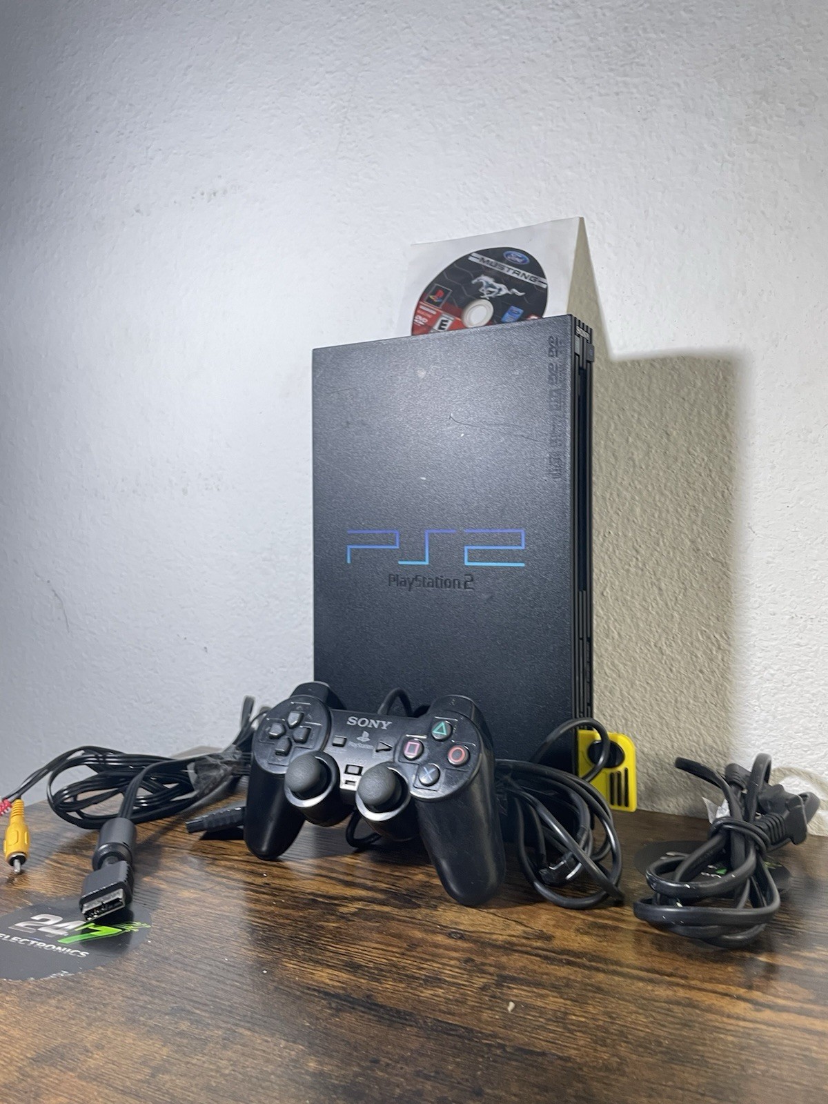 Sony PlayStation 2 PS2 Console SCPH-30001 R Black w Controller AV/Power TESTED