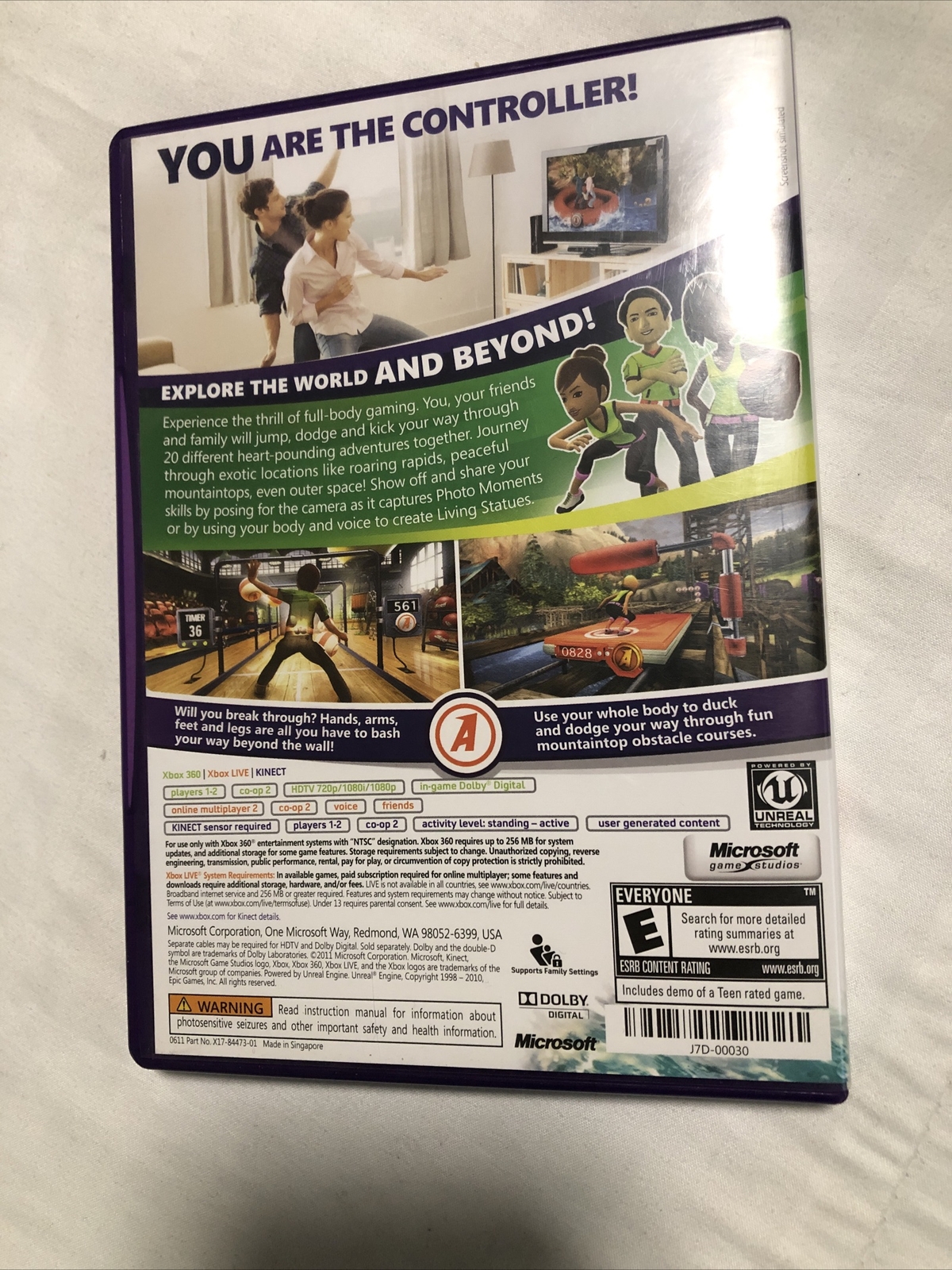 Kinect Adventures (Microsoft Xbox 360, 2010) Tested, Works FAST SHIP