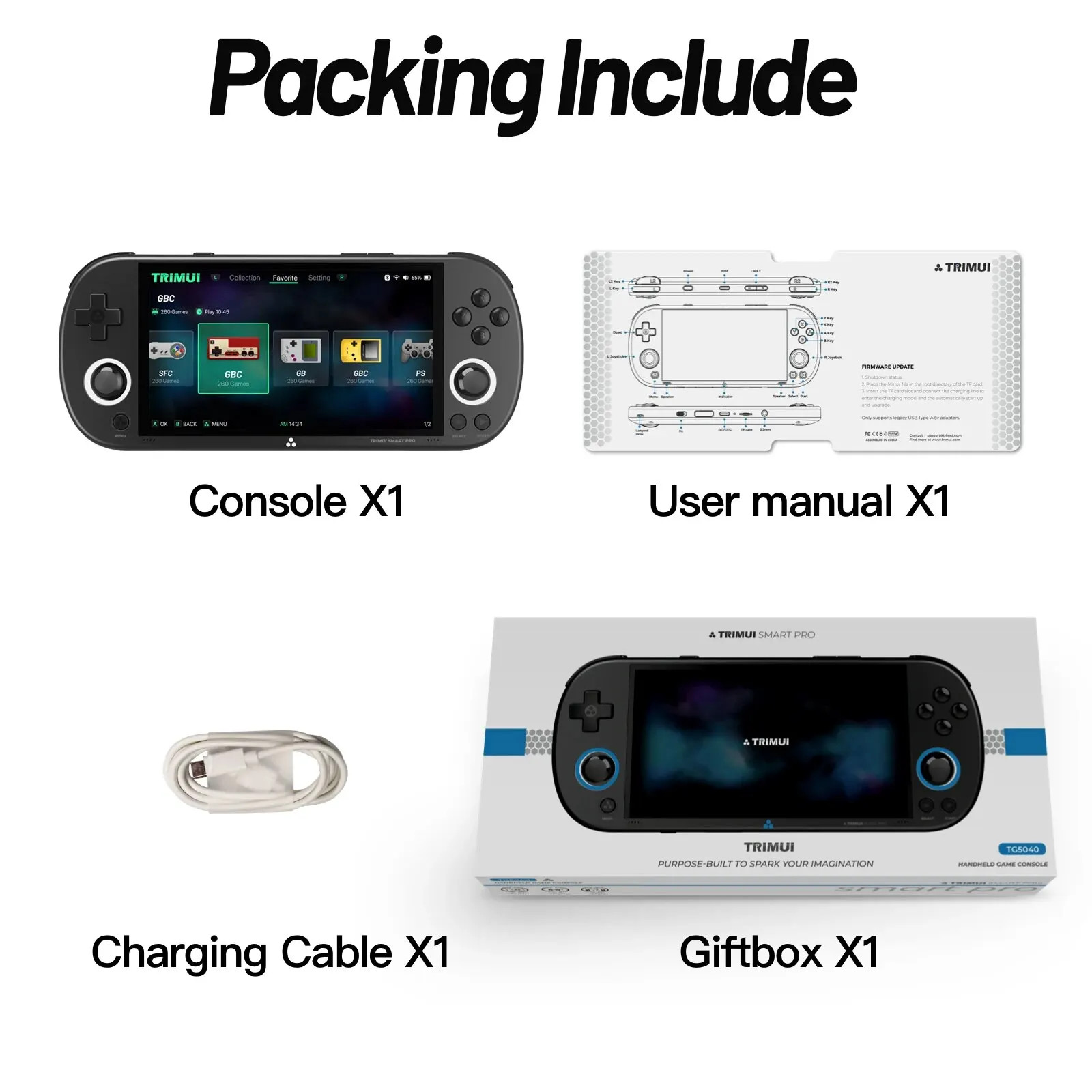 Smart Pro Handheld Game Console with 4.96” IPS Screen and RGB Lighting