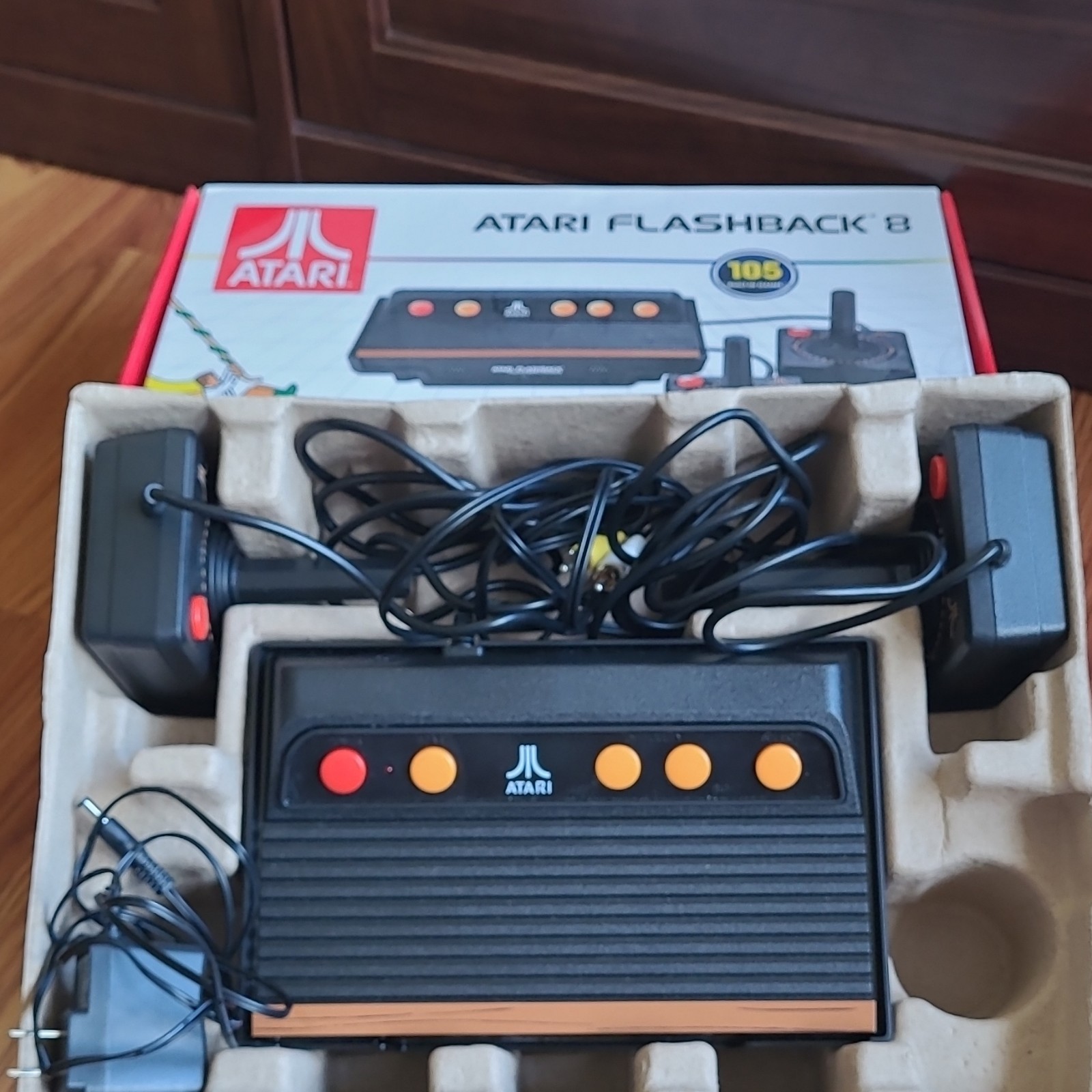 Atari Flashback 8 Home Console Black Orange w/ Controllers Box Built-in Games