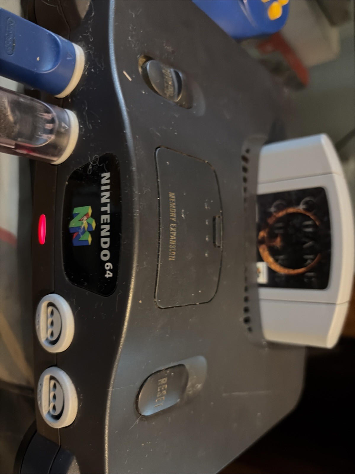 Nintendo 64 Black Console -Tested works good, Original Two Controllers Quake