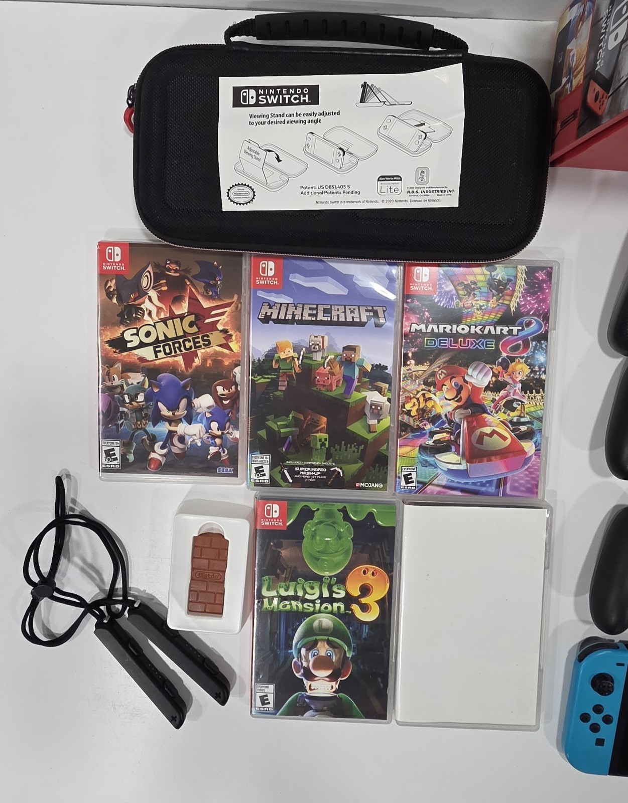 Nintendo Switch Console Neon Joy-Con Bundle Games Controllers Cases Lot Read Des