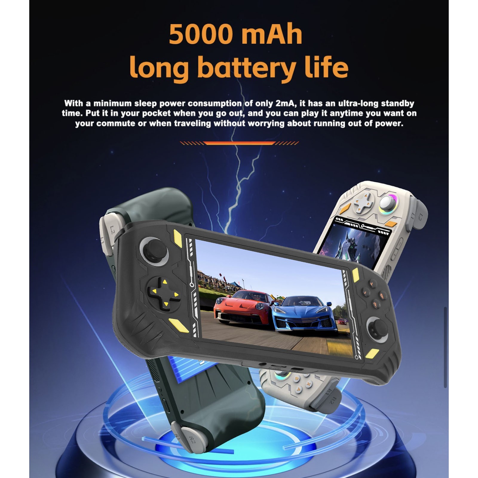 Handheld Game Console 5.5 Inch Screen 2G RAM Rechargeable Portable Gaming P GYNK