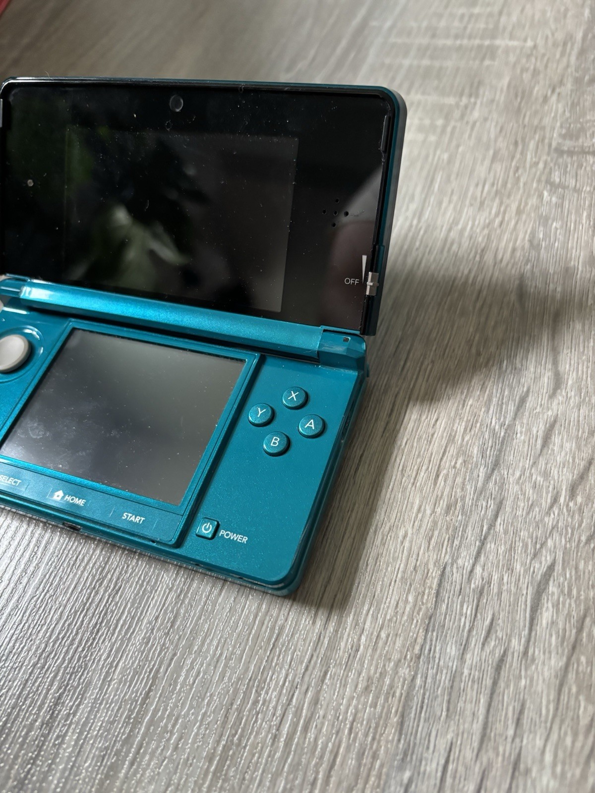 Nintendo 3DS Aqua Blue Handheld Console CTR-001 Tested Charger Stylus & Sd Card