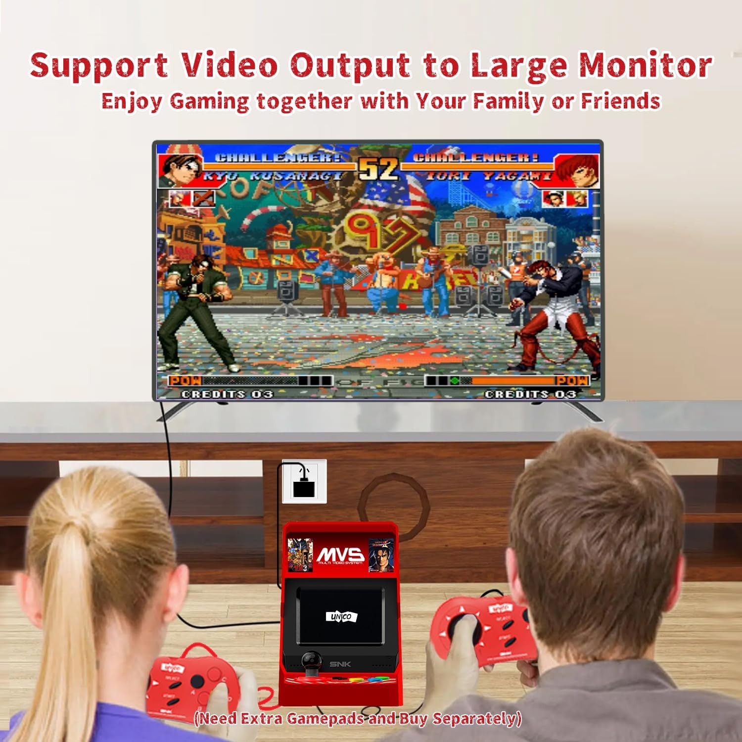 MVS Mini Home Arcade Console with Controller + 45 SNK Games King of Fighters