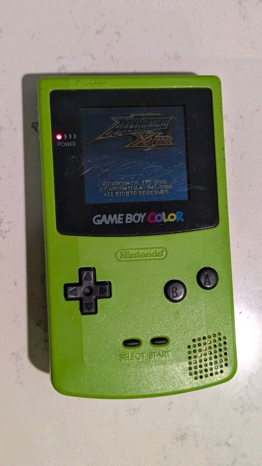 Game Boy Color Lime Green Kiwi Handheld Console System Megaman Extreme Game