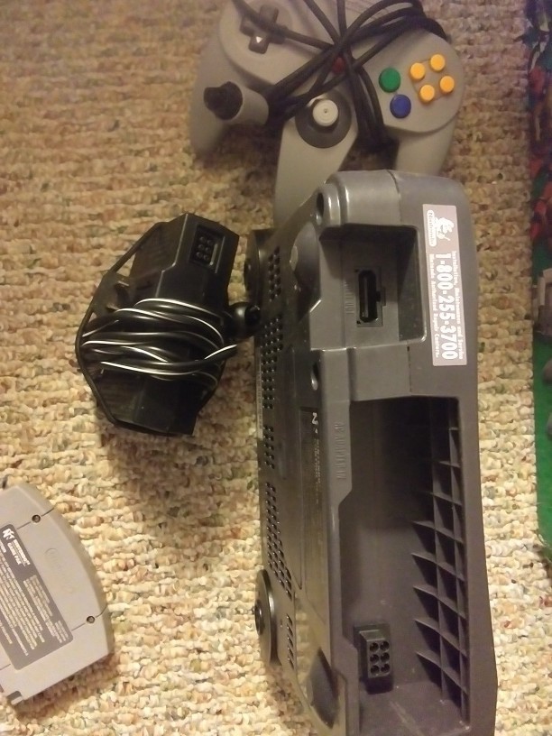 Nintendo 64 Console + Controller w Mario Kart, Box, Styrofoam Vintage N64 System