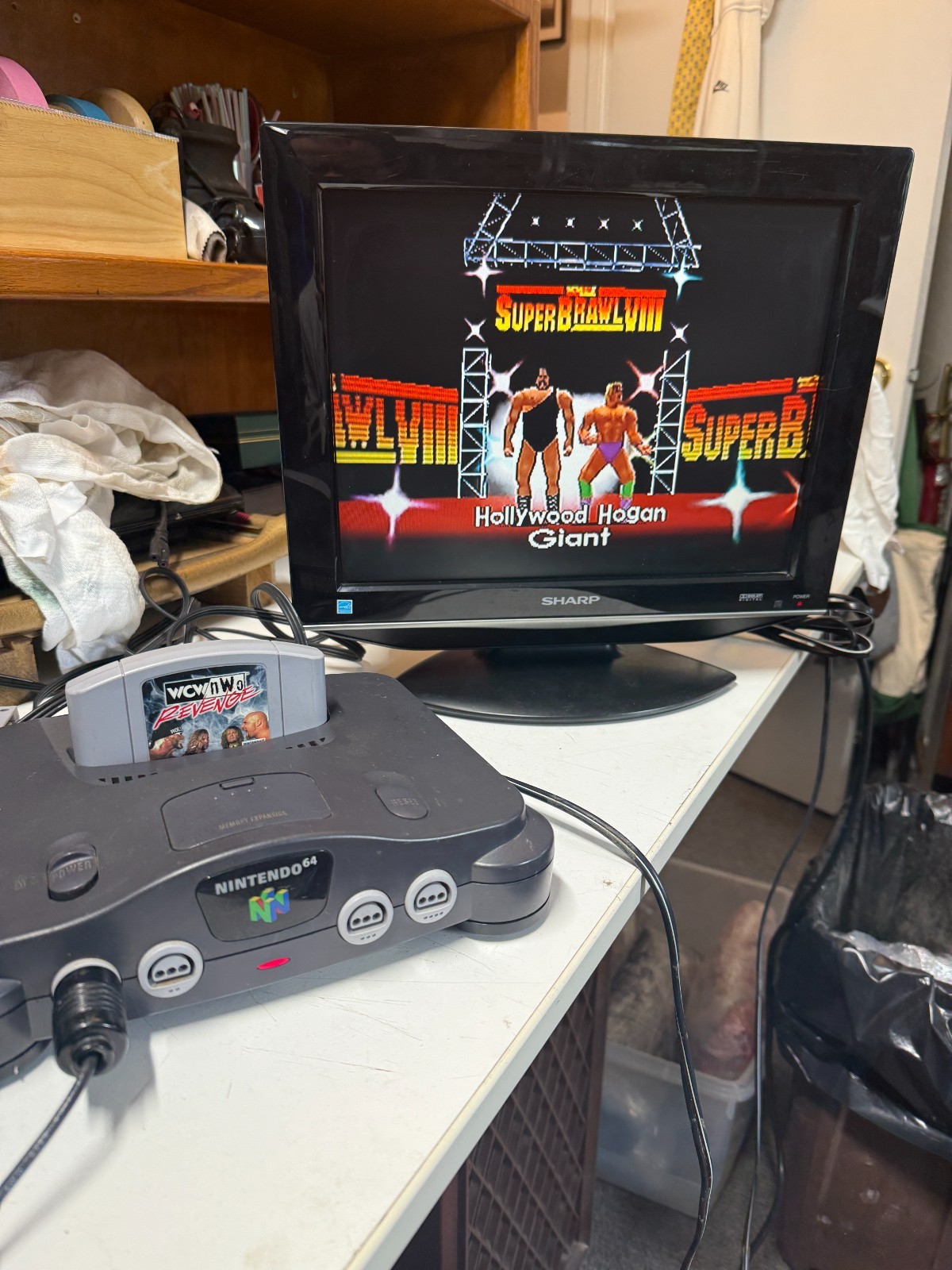 Nintendo 64 N64 Console System Bundle WCW NWO Controller Cables Tested NUS-001