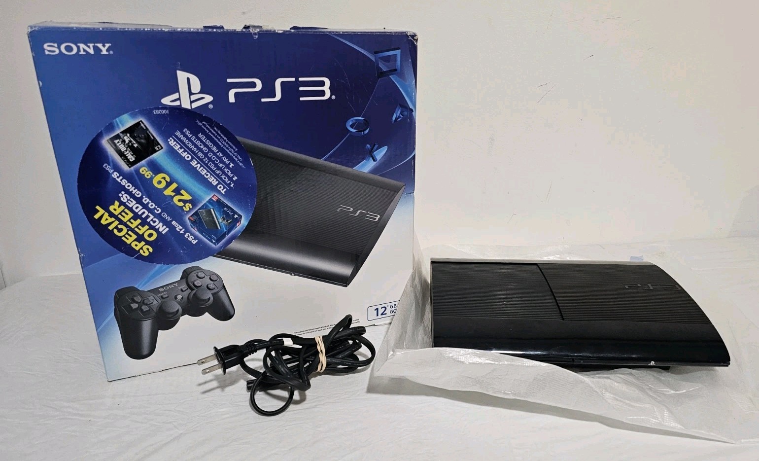 Sony PlayStation 3 PS3 Super Slim CECH-4301A 12GB Console W/ Box Tested Working