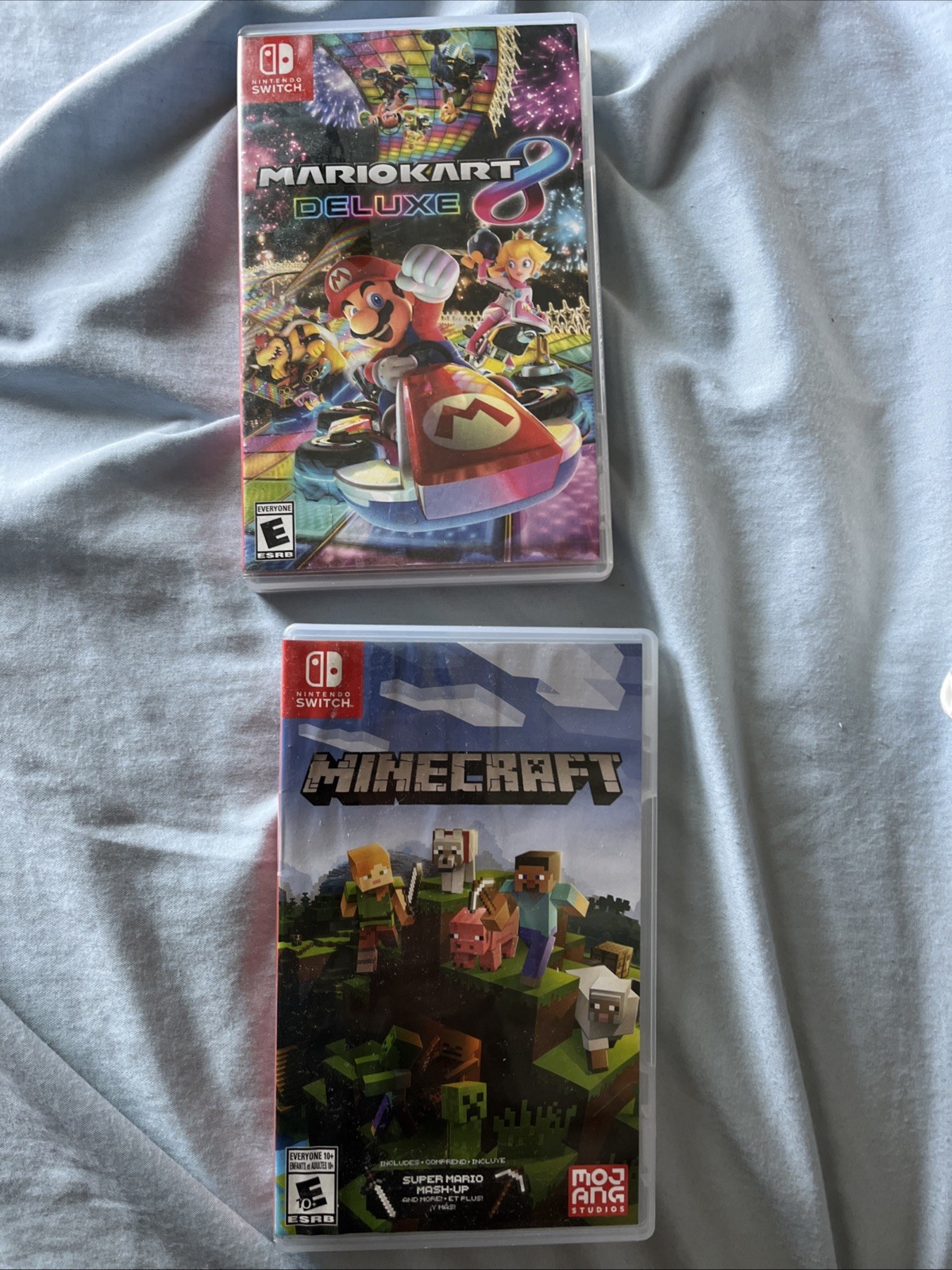 Nintendo Switch Handheld Console – Neon Blue Red JoyCons With Two Games