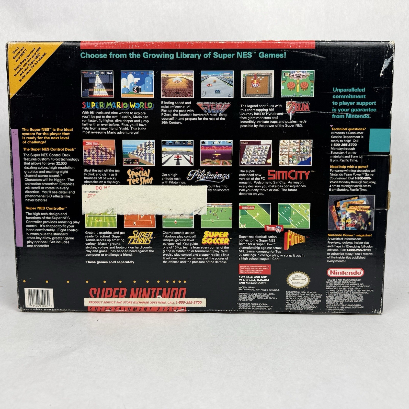Super Nintendo System SNES Super Set Complete w/Box & Manual TESTED