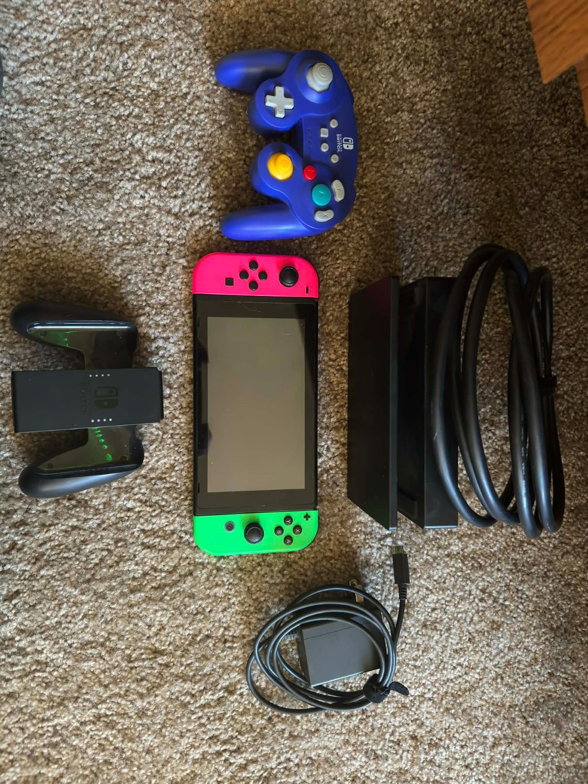 Nintendo Switch 32GB Gray Console with Neon Red and Neon Blue Joy-Con