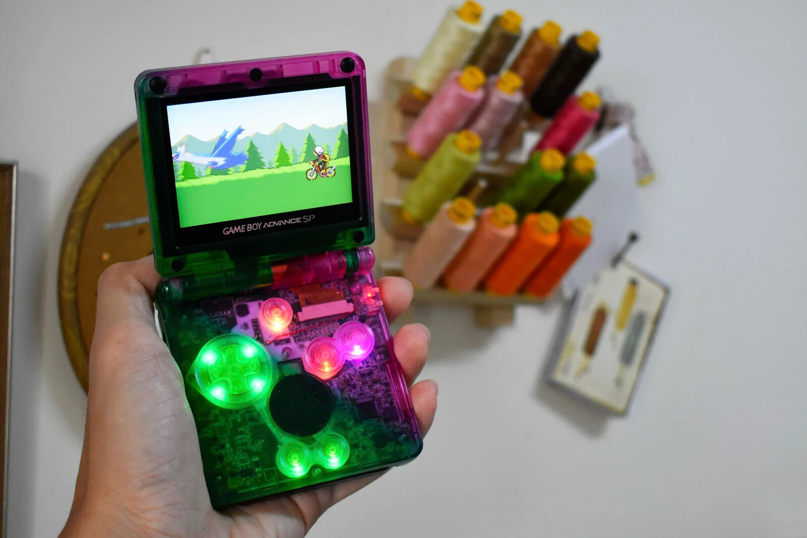Backlit IPS LCD GBAsp Mod Nintendo Gameboy Advance SP Translucent