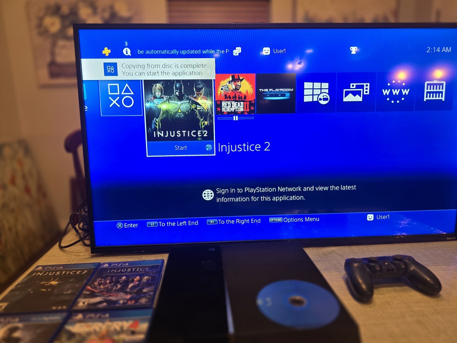 PS4 Console Bundle with 2 Blue DualShock 4 Controllers + 5 Game – Tested Working
