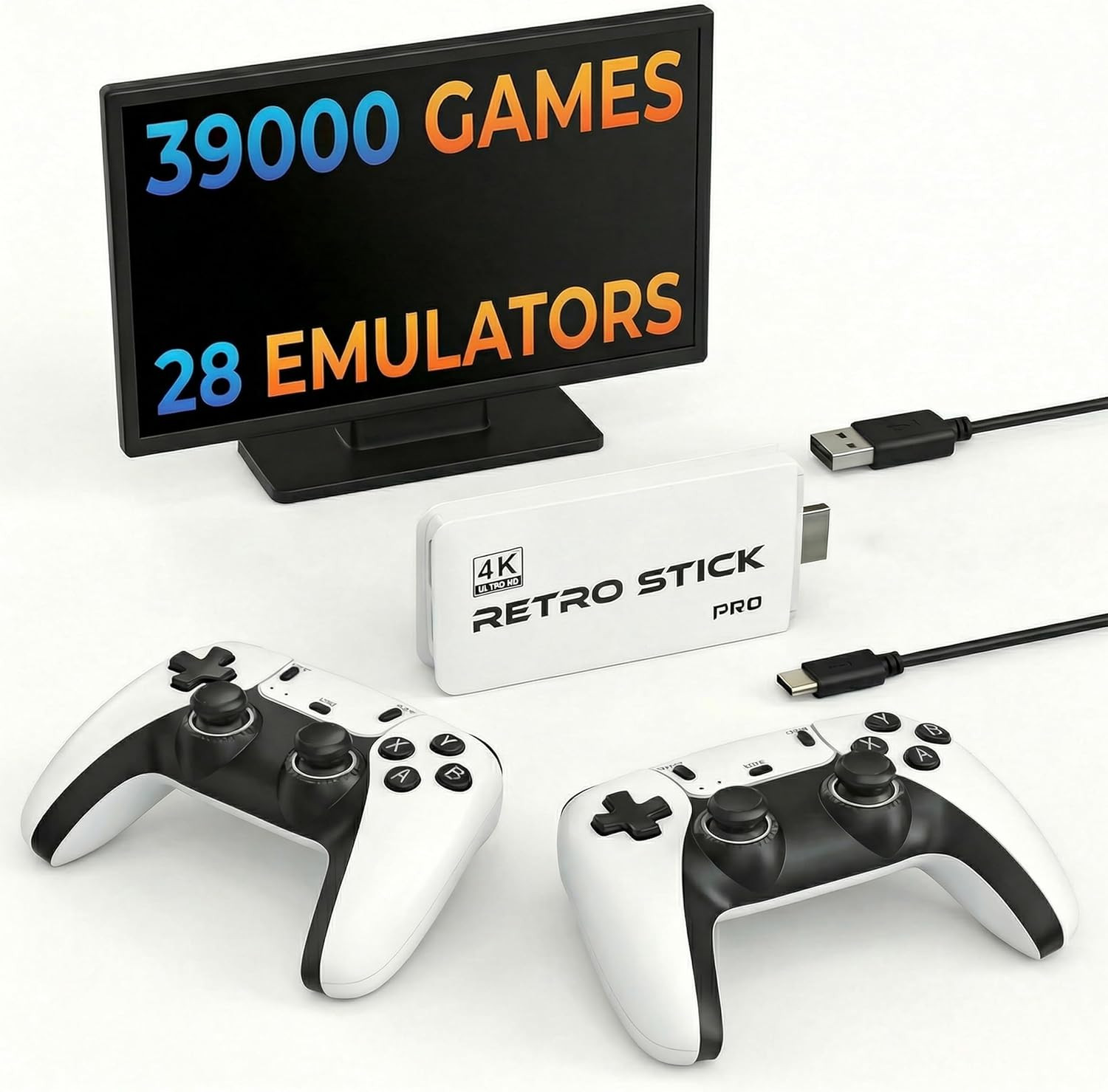 Retro Gaming Console Plug & Play Game Console for TV, 4K HD HDMI Video Console w