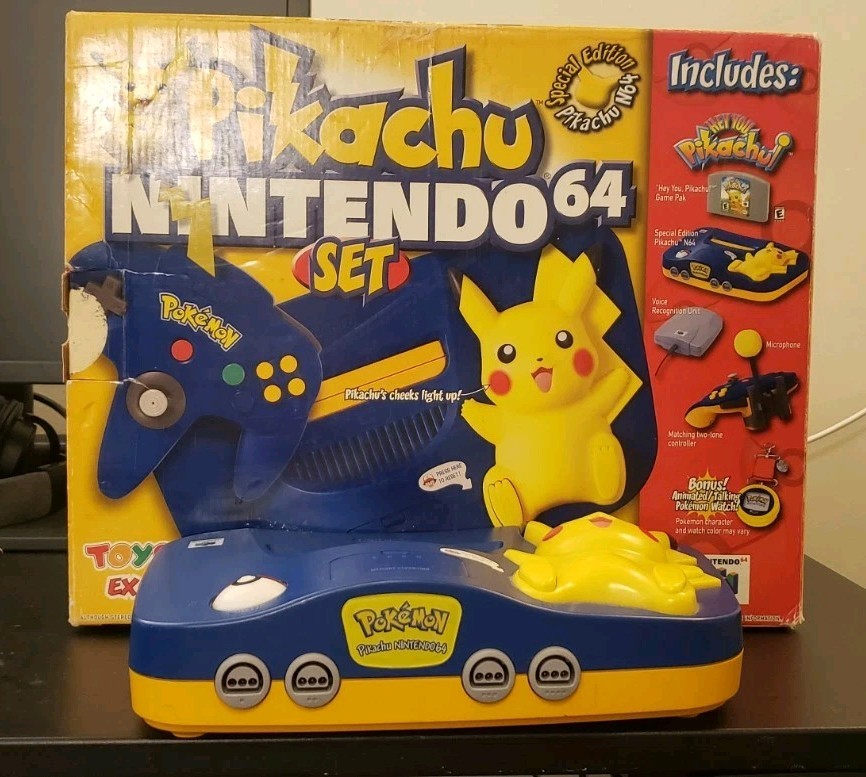 Pikachu Nintendo 64 console with box! Pokémon (RARE) US model