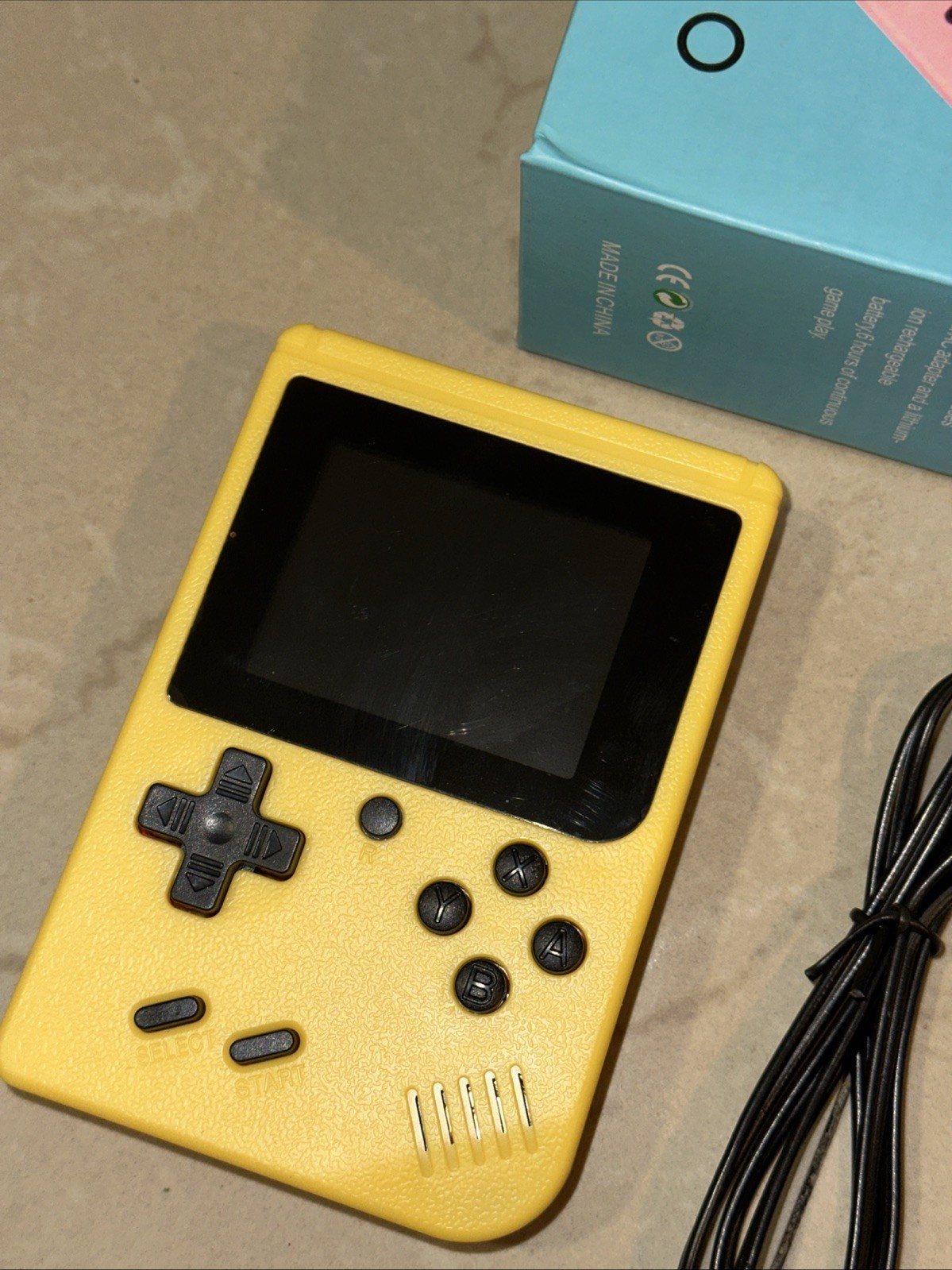 GAME BOX PLUS–RECHARGEABLE GAME SYSTEM—YELLOW