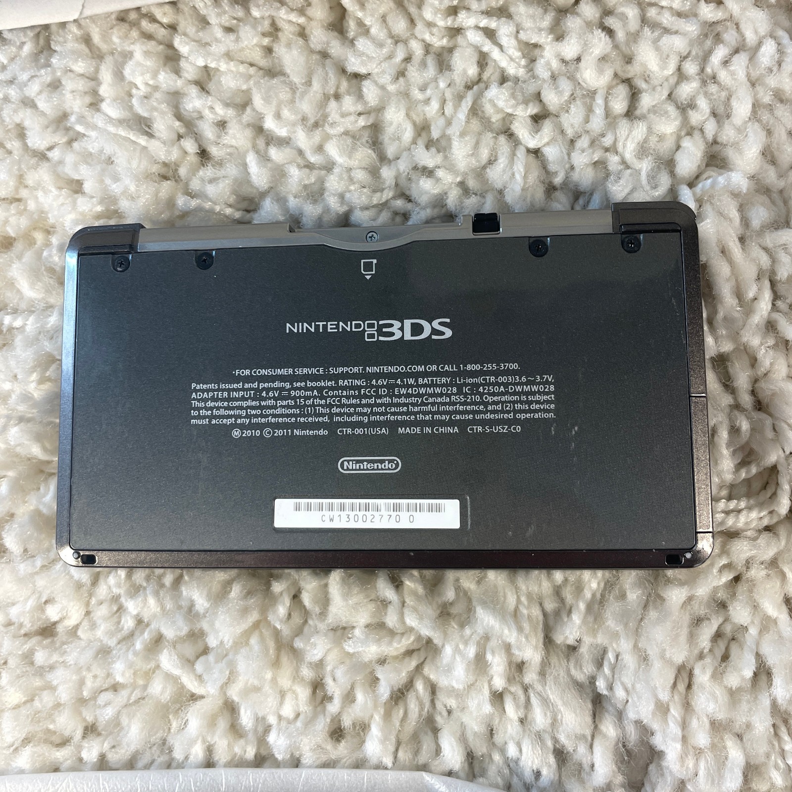 Nintendo 3DS Cosmo Black Handheld Console System CTR-001 Complete in Box CIB