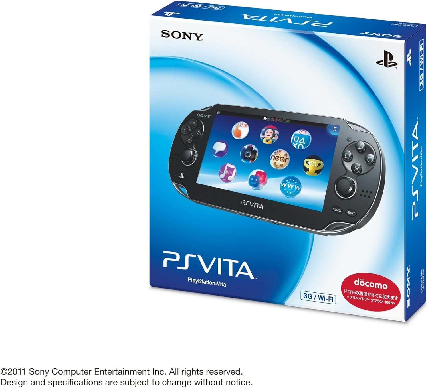 SONY PS Vita PCH-1100 AA01 Crystal Black Wi-Fi 3G Wi-Fi Console Japan
