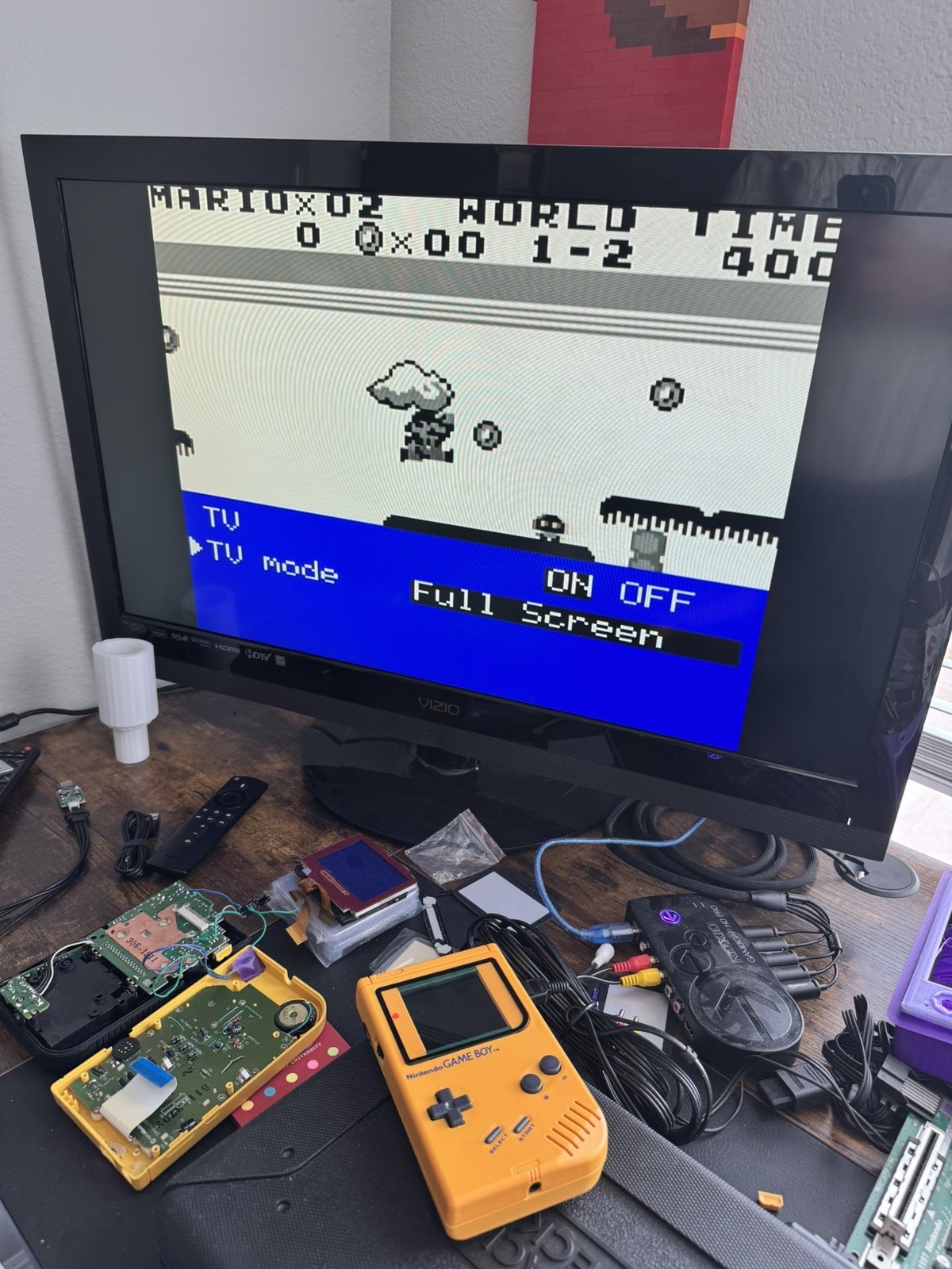 Clear Transparent Black Nintendo Gameboy IPS Screen With Tv Output