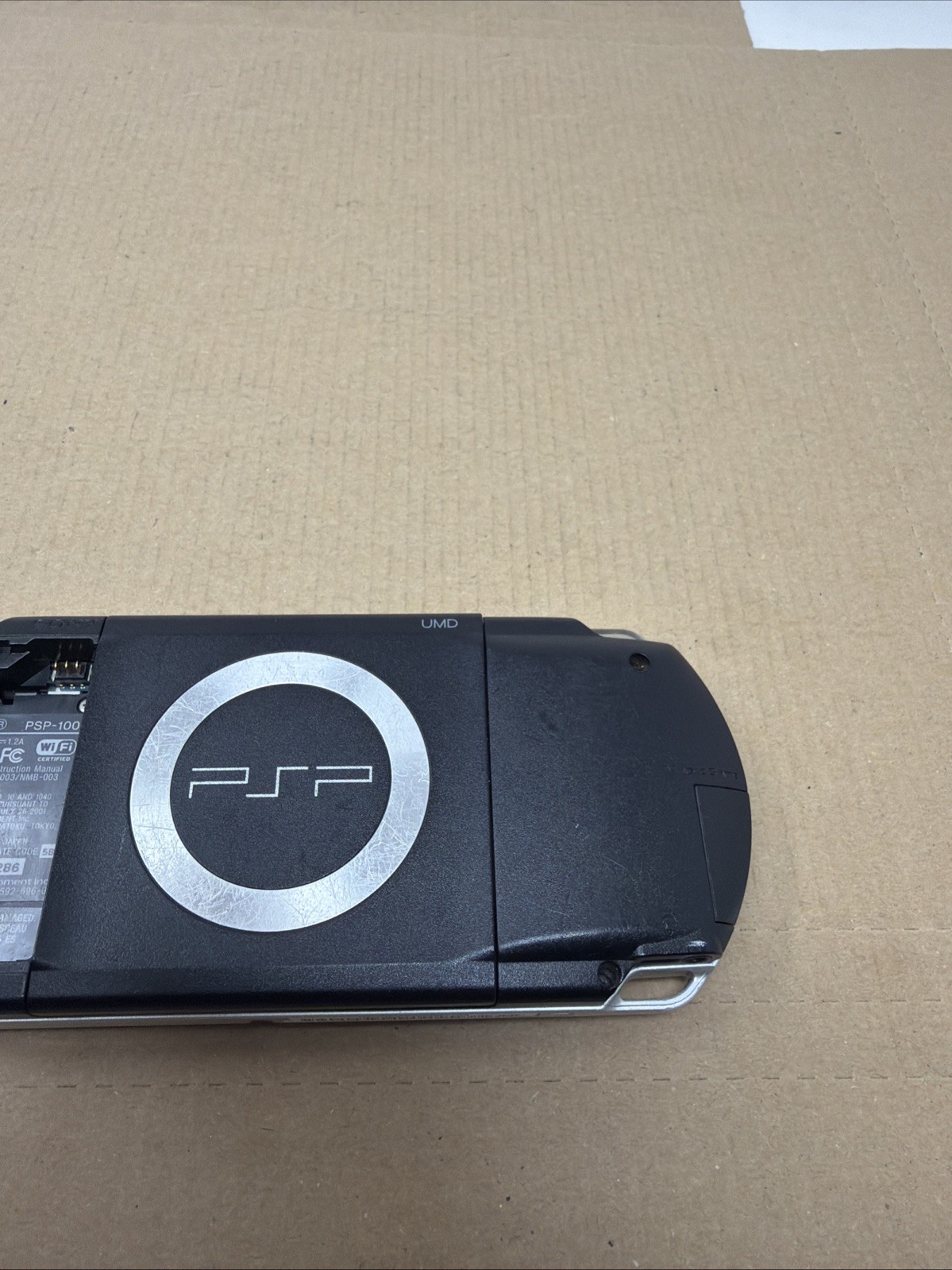 Sony PSP-1001 Black Console Tested Works No UMD Read No Battery Cover