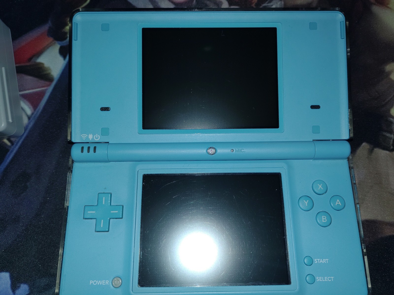 Customized Nintendo DSi Handheld Game Console Light Blue W/Stylus And RARE Shell