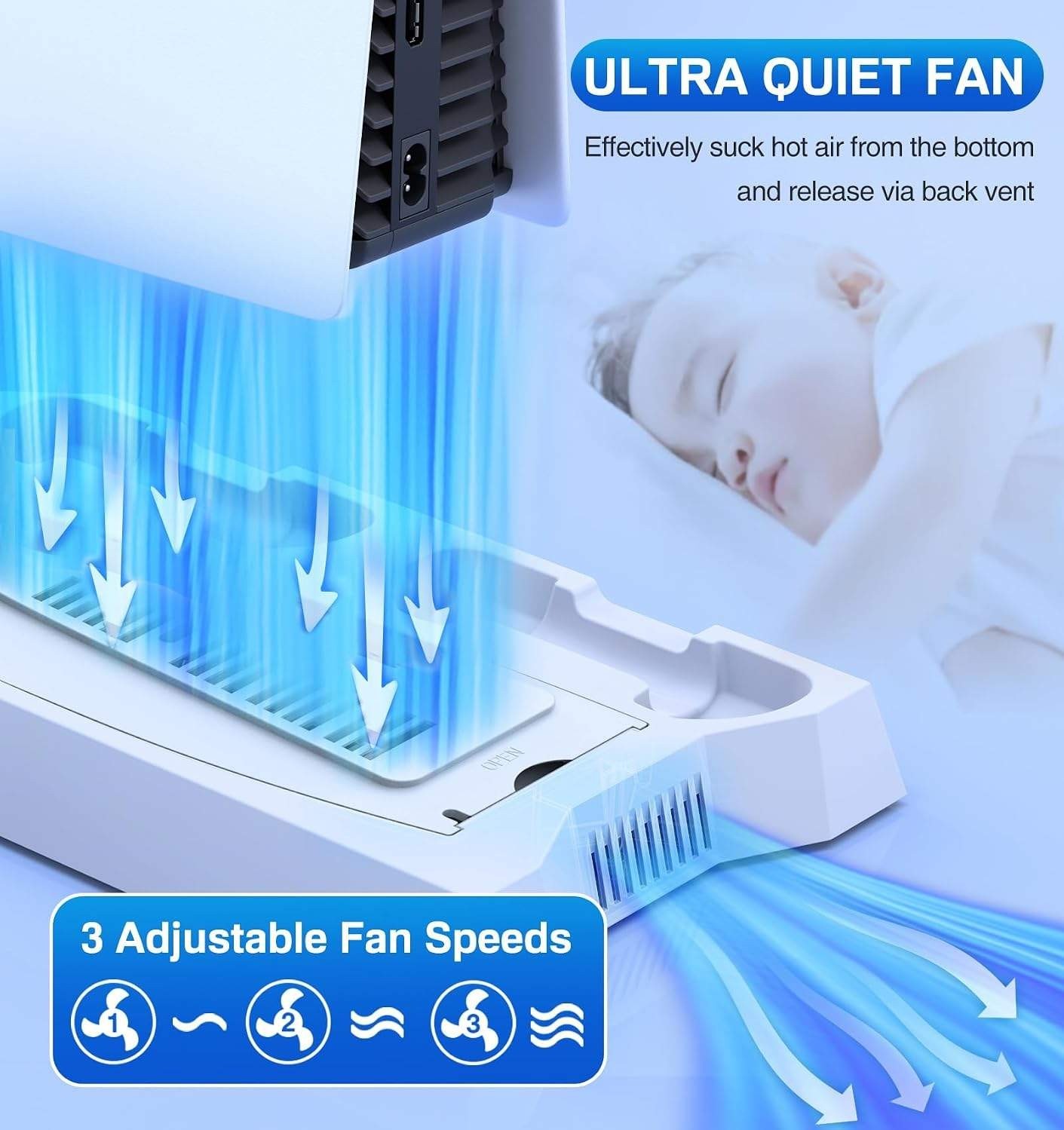 PS5/Slim/Pro Cooling Station for PS5 Console Disc/Digital Edition