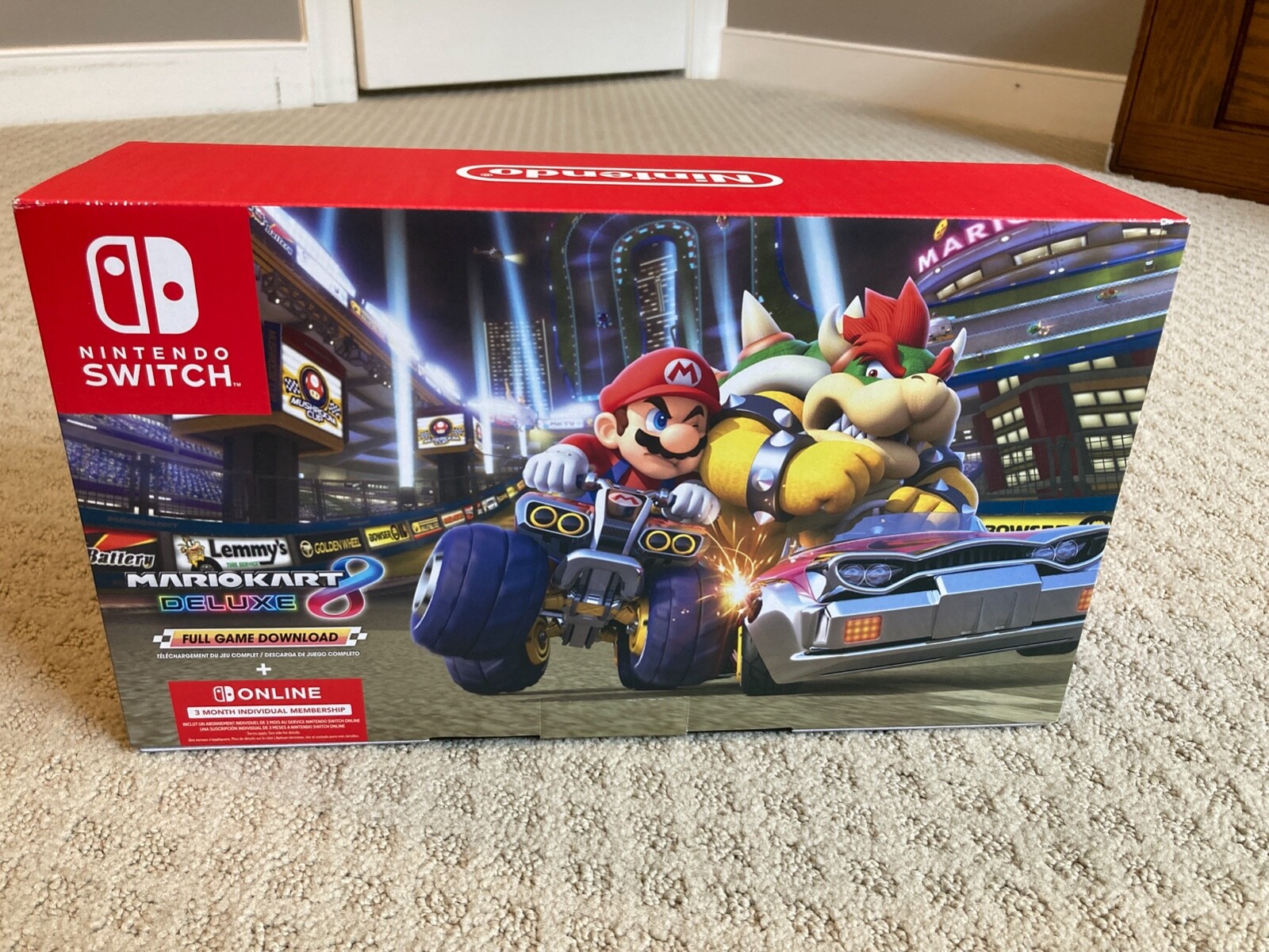 NEW Nintendo Switch Console Mario Kart 8 Deluxe Bundle Neon Blue/Red Joy-Con