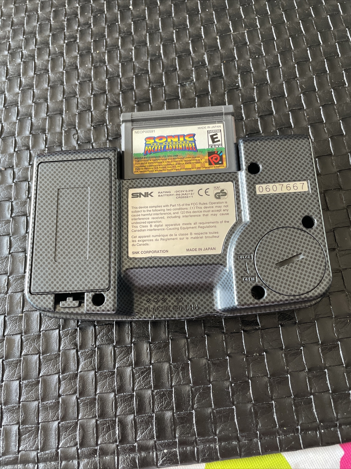 SNK Neo Geo Pocket Color Neogeo Carbon Black Console W/ Battery Covers Handheld