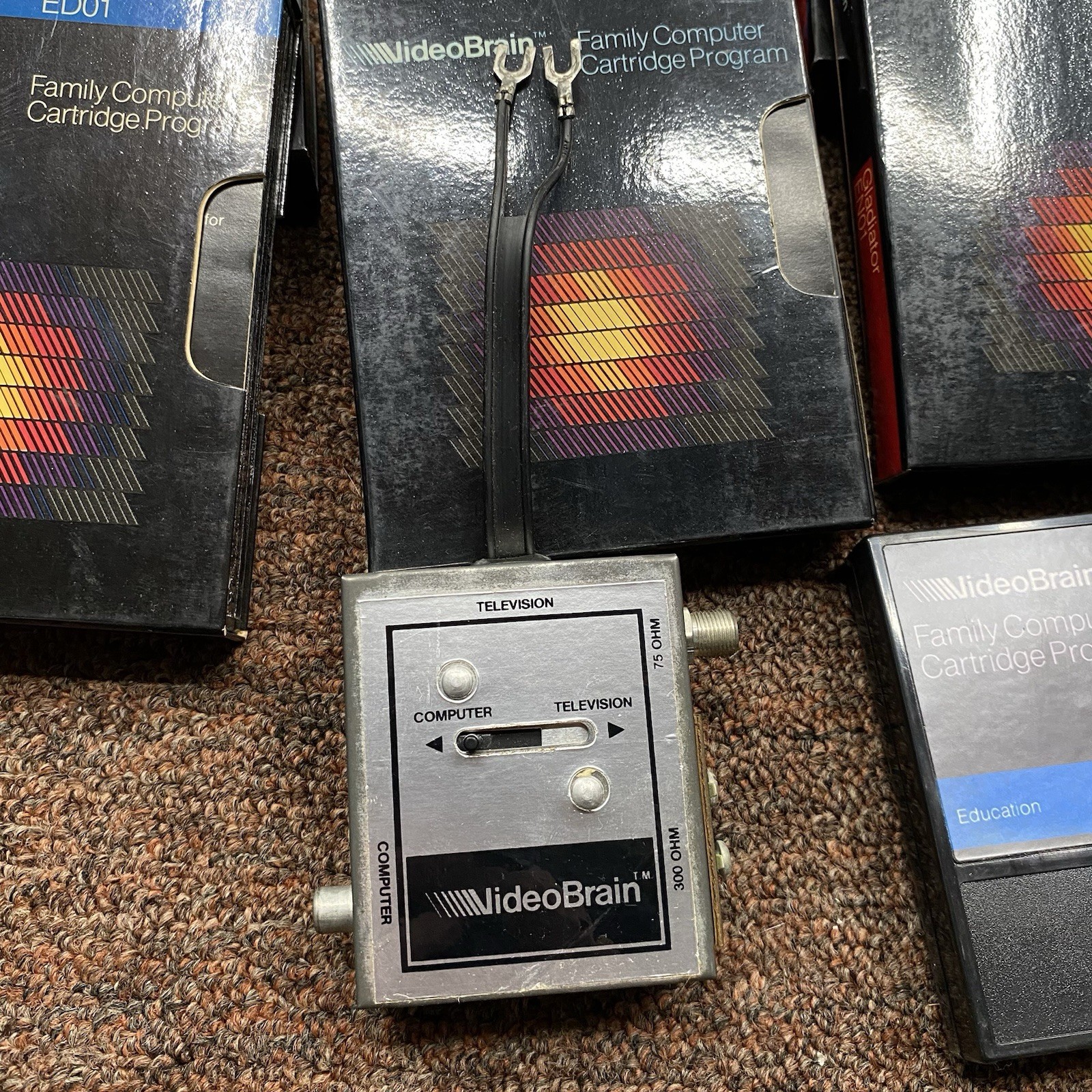 Video Brain Family Computer 101 Console 1977 Umtech 2 Controllers – 11 Games