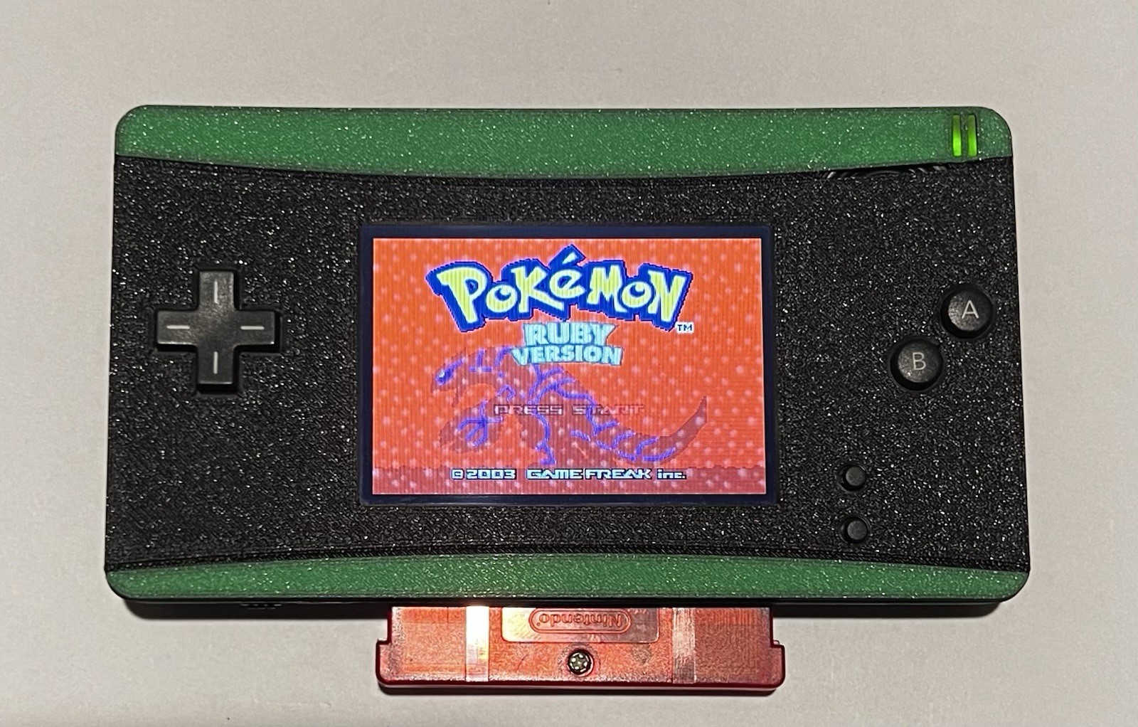 Custom Nintendo Gameboy Macro Handheld GBA Console DS Lite Mod – Neon Green