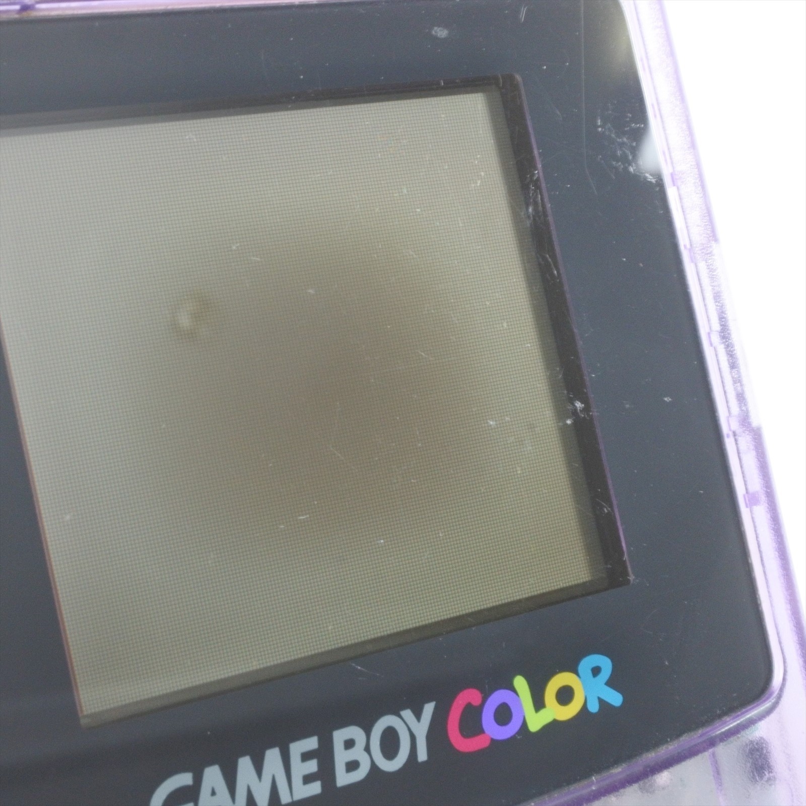 JUNK Gameboy Color Console Clear Purple CGB-001 Small Sound Nintendo JAPAN 18 gb