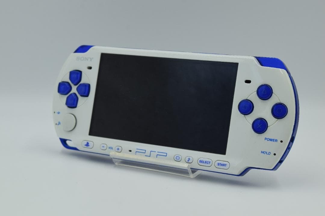 Sony PSP-3000 White Blue Console Tested Working Region Free SD Card