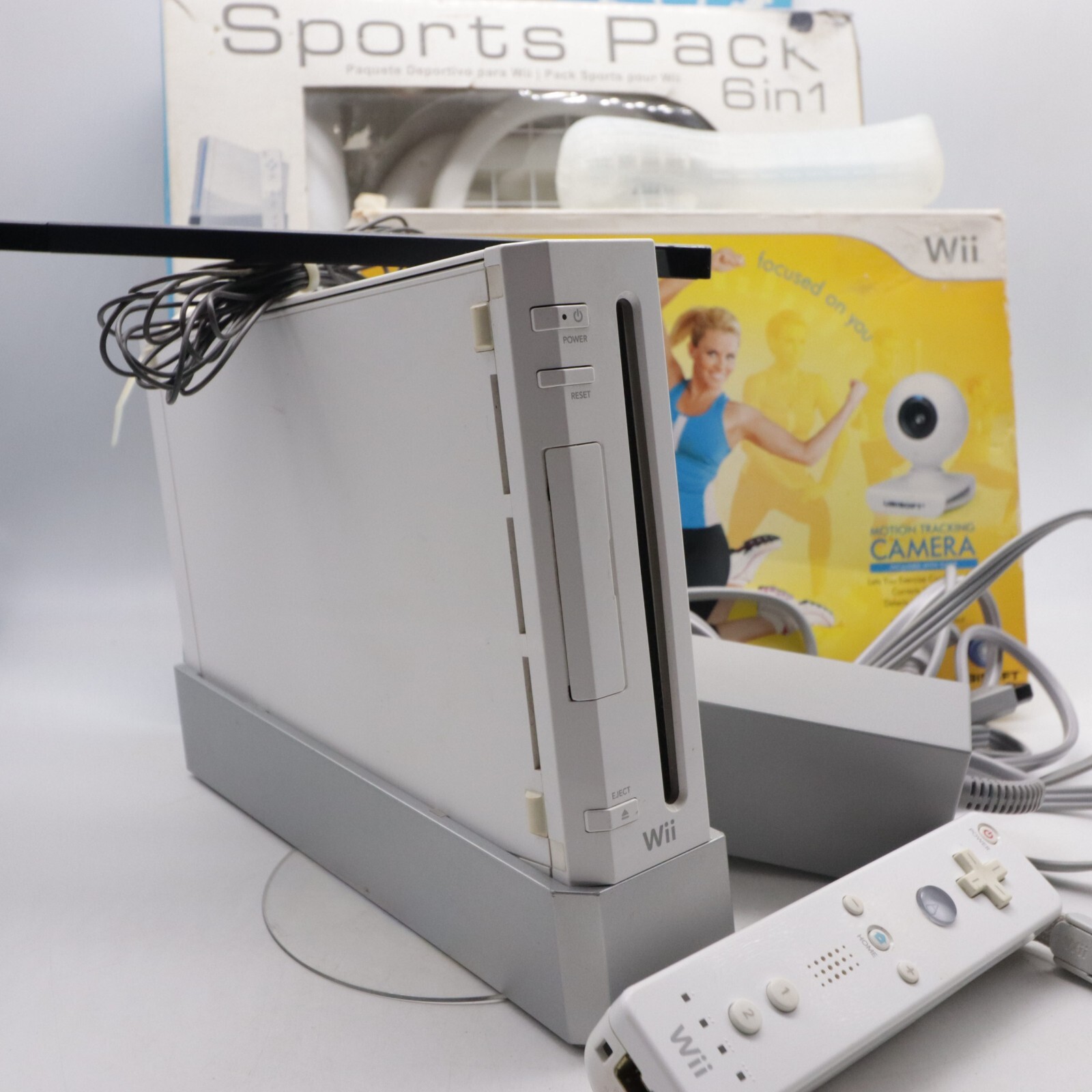 NINTENDO WII CONSOLE RVL-001 CONTROLLER YOUR SHAPE SPORTS PACK BUNDLE LOT TESTED