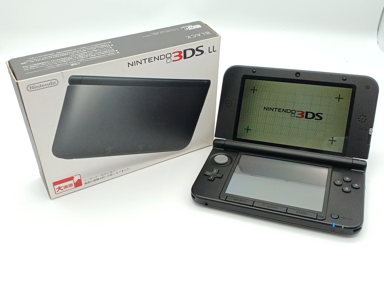 Nintendo 3DS LL XL Metallic Black Console Box Tested Japan Stylus　NTSC-J