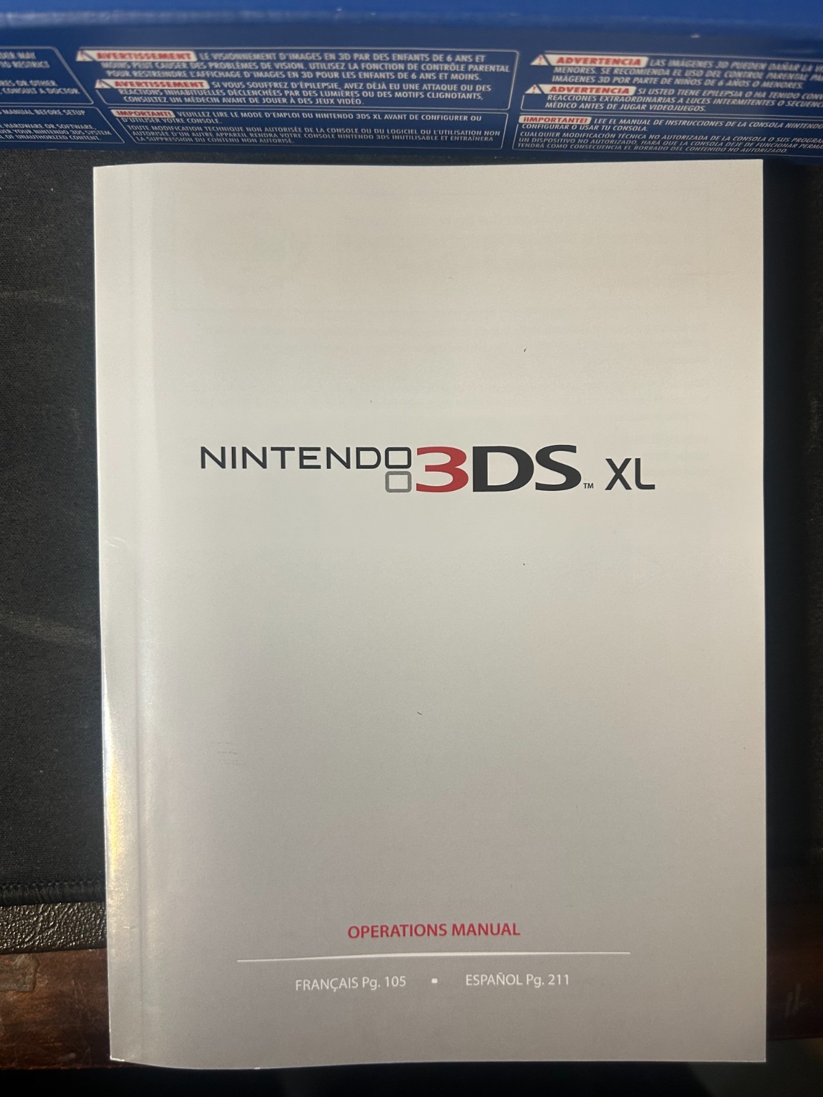 Nintendo 3DS XL Handheld System Blue With –Box– –Charger– -Manual–