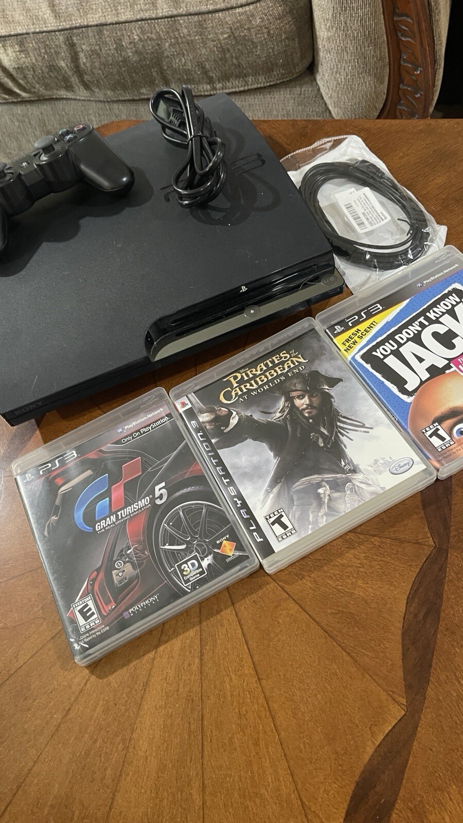 Sony PS3 CECH-2501A Console Bundle OEM Controller 3 Games HDMI Cable Tested