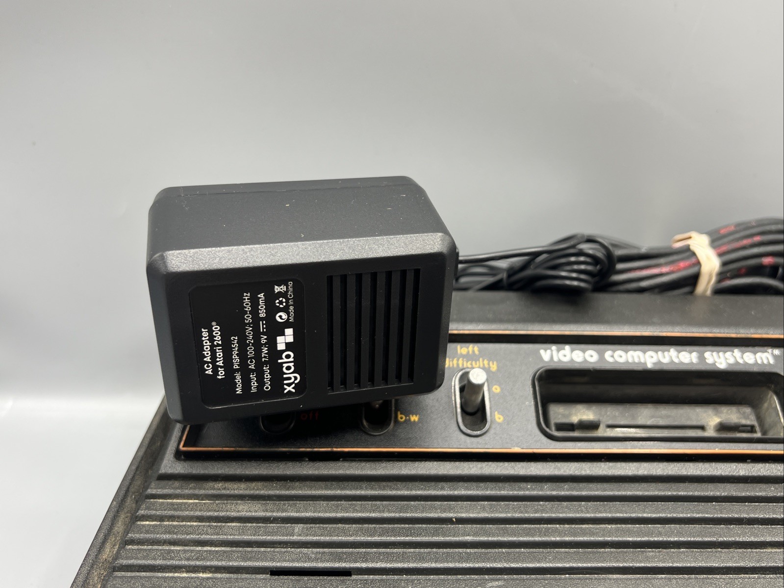 Atari 2600 Woodgrain Console System Bundle 10 Games Tested OEM Power Cords Lot B
