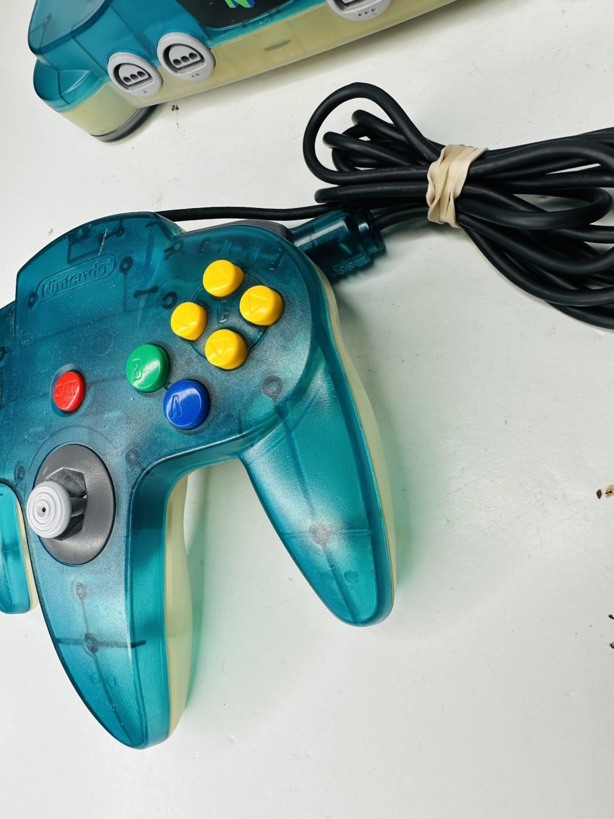Vintage Nintendo 64 Clear Blue Console N64 Original Controller Cables