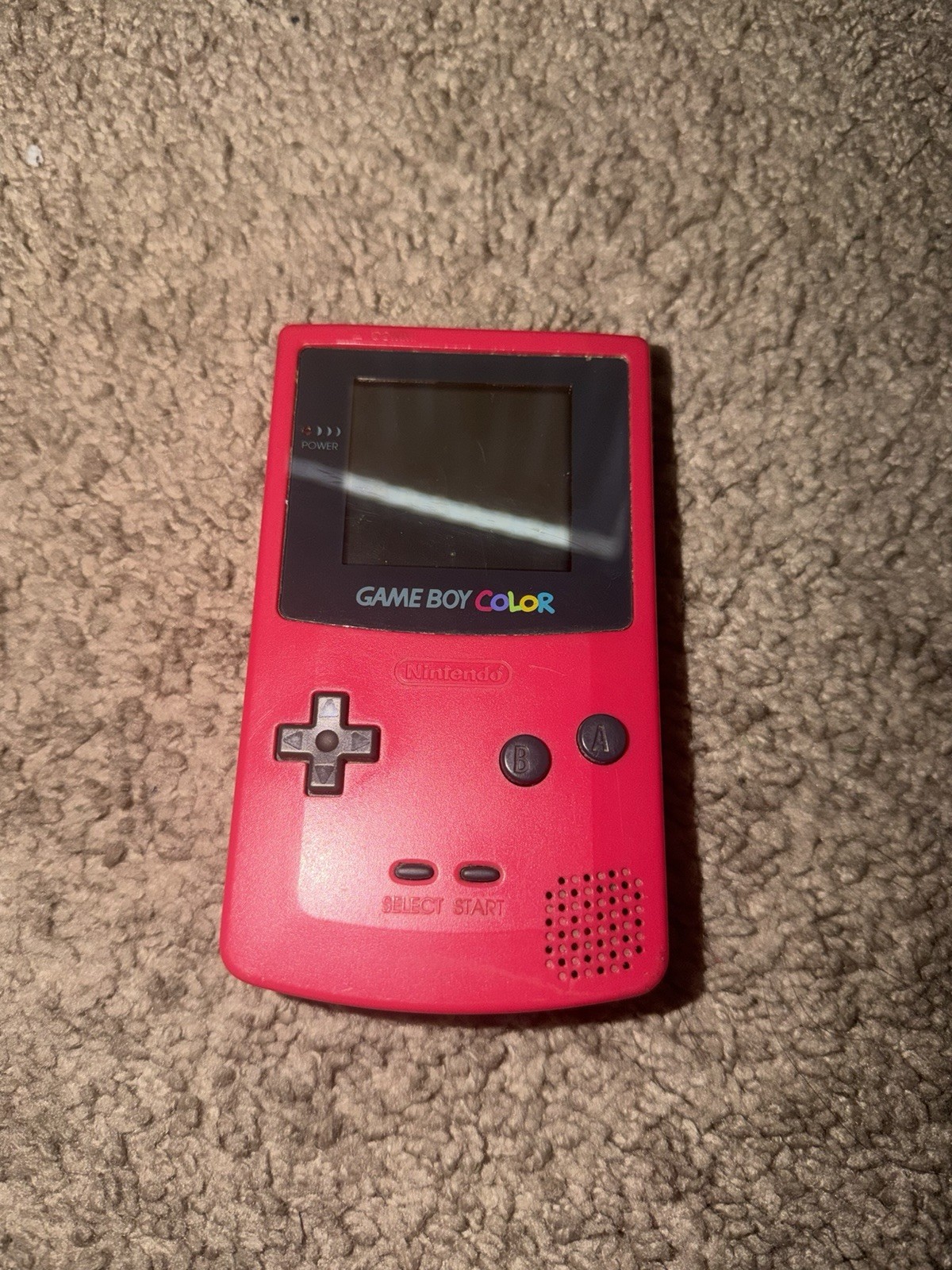 Nintendo Game Boy Color CGB-001 Red Handheld System Console with Headphone Jack