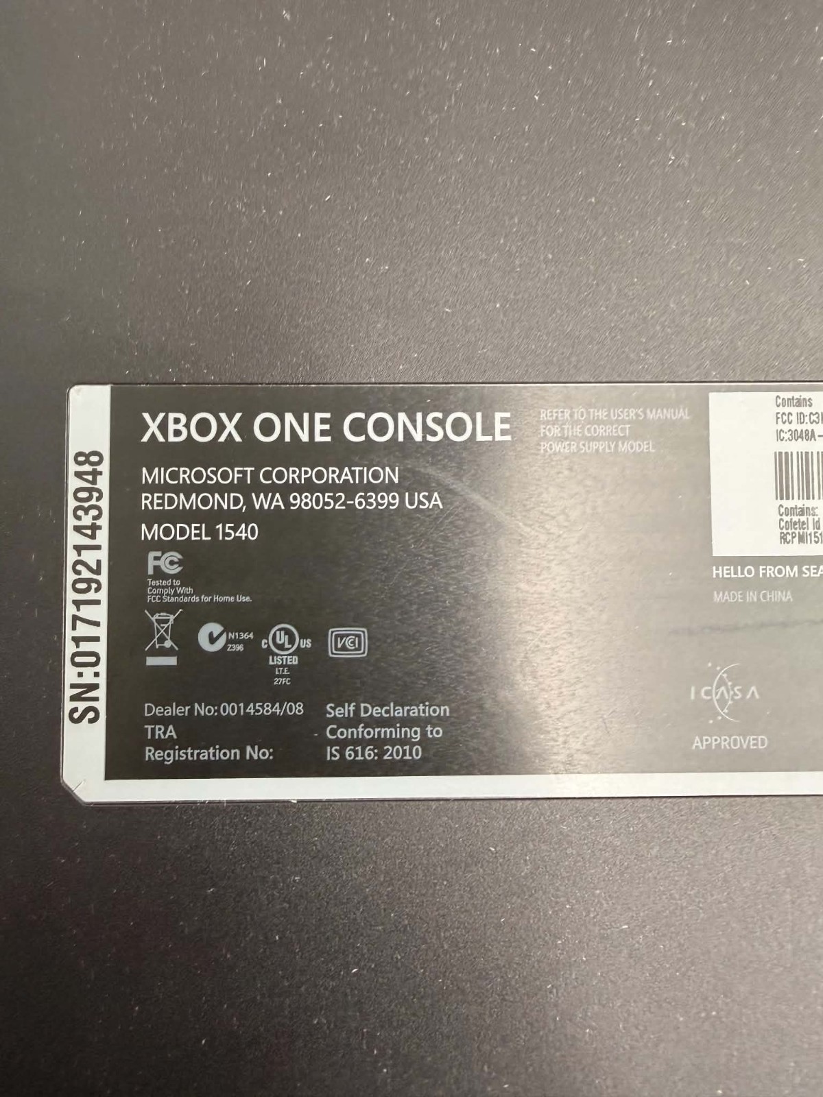 Microsoft Xbox One 1540 (Model 1540) 500GB Video Game Console – Black (Read)
