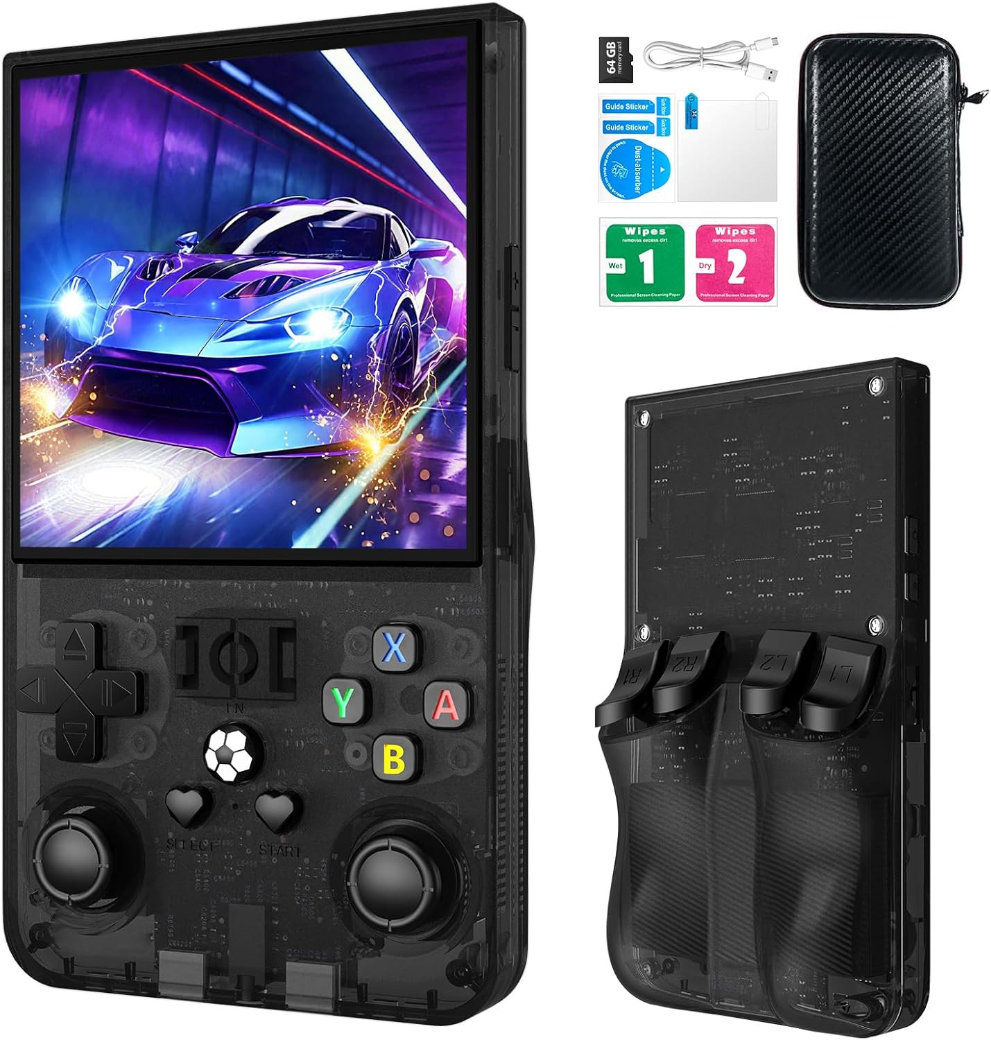 R36TMAX Retro Handheld Game Console, 4.0 Inch IPS HD Screen Retro Gaming Console