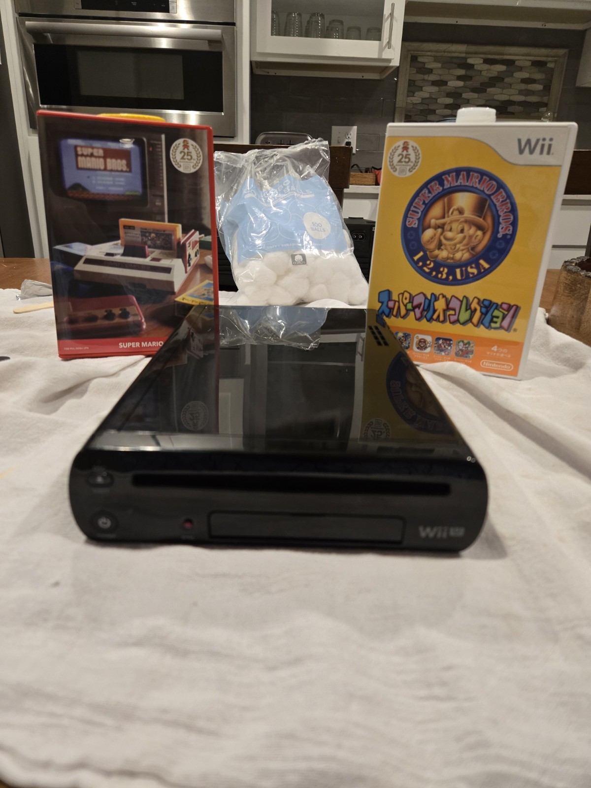 Black Japanese Nintendo Wii U 32GB — Tested Working + 2 Games