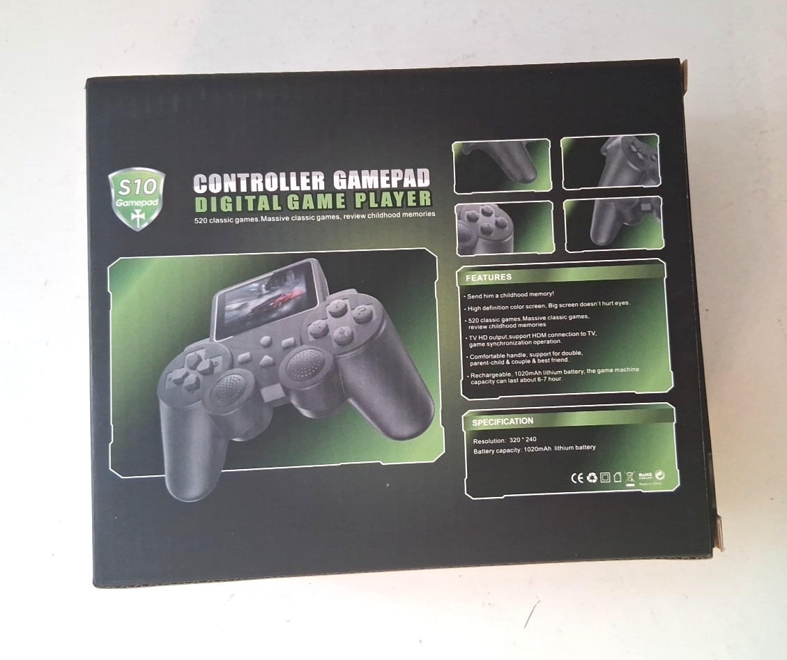 S10 Handheld Gamepad Controller Video Game Player, Black, 520 Built-In Games