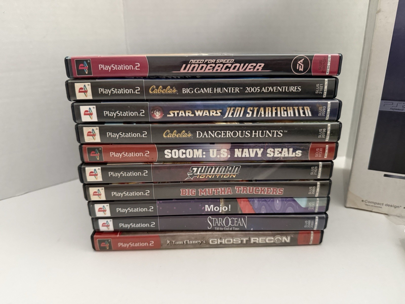 PS2 Slim With Original Box Manuals 4 Controllers 10 Games 2 Memory Cards Tested