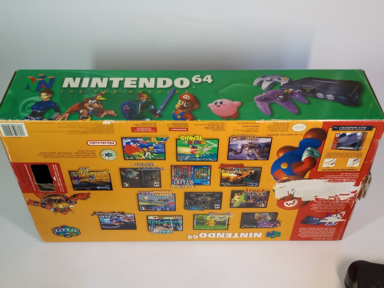 Nintendo 64 Console Bundle NUS-001 Original Box 2 Controllers 3 Games Tested