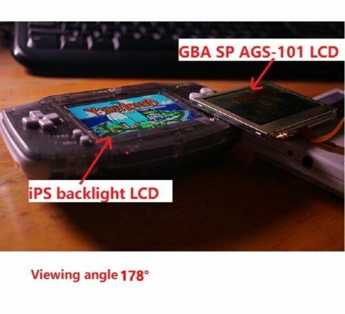 V5 Rechargeable IPS 15 Levels Brightness Backlight Mod Game Boy Advance Console